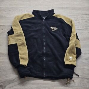Purdue Boilermakers Starter Zip Up Fleece Jacket Sweater XL Black